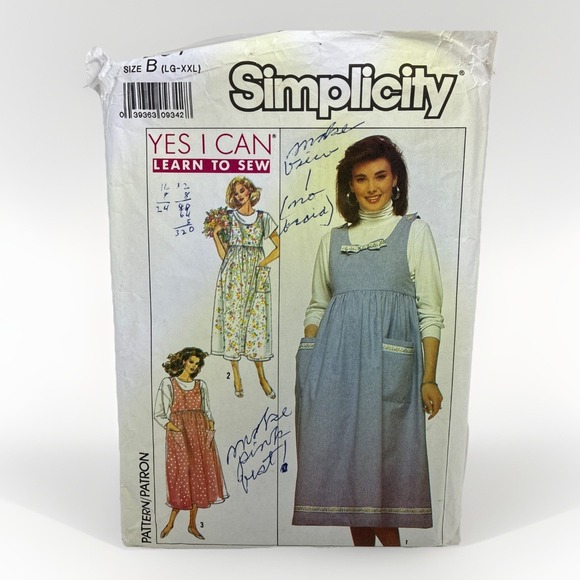 Simplicity 9261 Maternity Dress Jumper Pattern Sz B LG-XXL cut - Picture 1 of 9